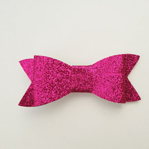 Hot Pink Glitter "LILLY" Style Bow