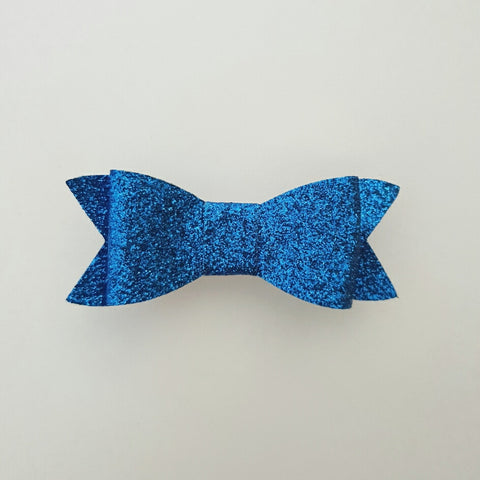 Blue Glitter "LILLY" Style Bow