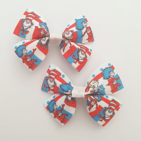 Cat in the Hat RIBBON HAIR CLIPS