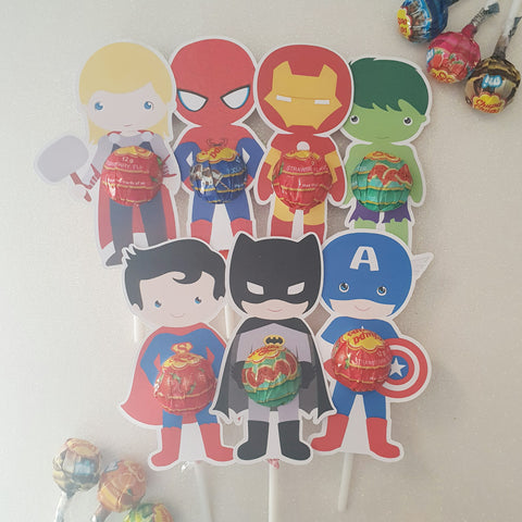 Super Hero mixed pack- Lollipop Holders