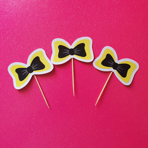 Emma Wiggles Bow - Cupcake Toppers