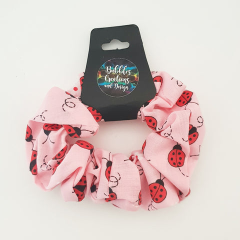 Pink Ladybugs - Scrunchie