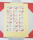 Personalised Christmas Stickers - Santa, Sleigh & Tree