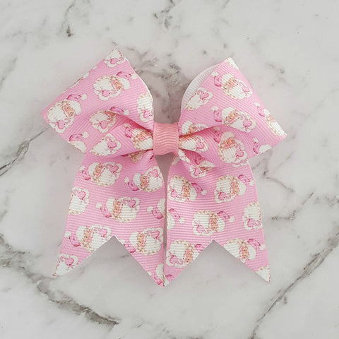 Pink Santa MINI Cheer Bow