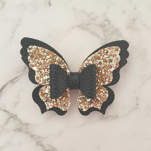Gold & Black Butterfly Bow