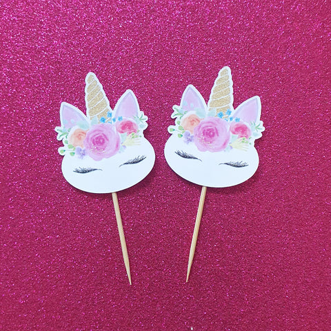 Unicorn Face - Cupcake Toppers