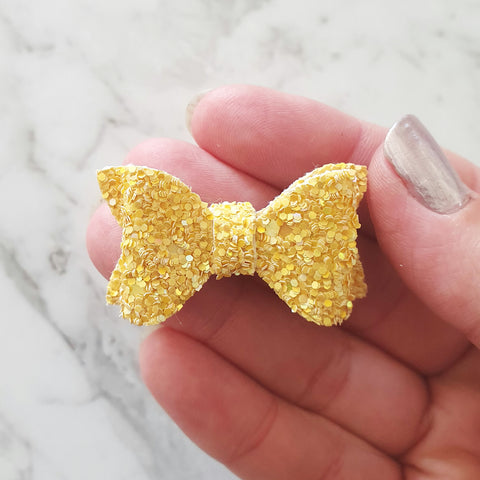 Yellow Glitter "EVIE" Style Bow