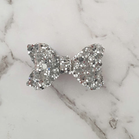 Silver Glitter "EVIE" Style Bow