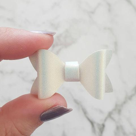 White Shimmer "EVIE" Style Bow