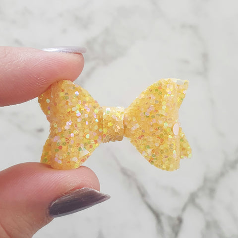 Yellow Glitter "EVIE" Style Bow