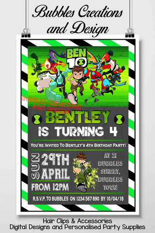 Ben 10 Invitation Design