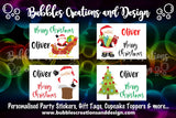 Personalised Christmas Stickers - Santa, Sleigh & Tree