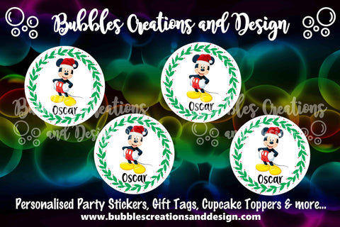 Personalised Christmas Stickers - Mickey Mouse