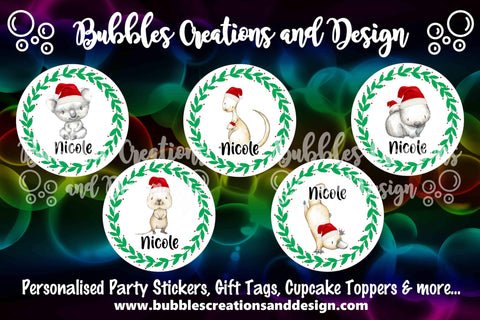 Personalised Christmas Stickers - Australiana